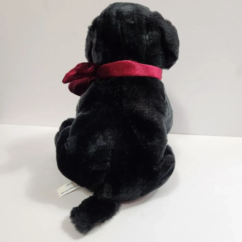 Wishpets Black Puppy Dog Bean Bag Plush Named Blackie with Scarf 15
